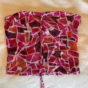 Stylish Pink and Red Women's Mesh Tube Top